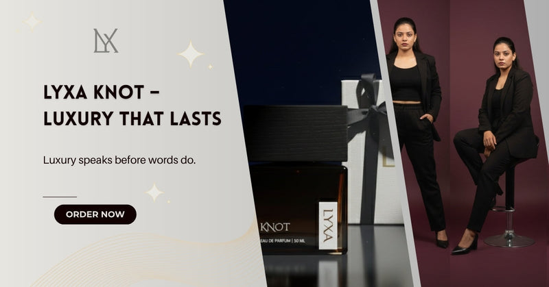 Lyxa Knot by Lyxa – Premium Luxury Unisex Perfume India, Sophisticated Oud & Saffron Aroma