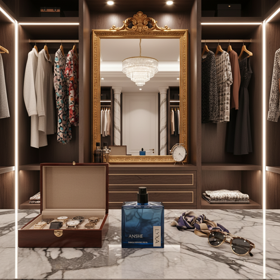 Anshe by Lyxa perfume bottle with packaging, luxury gift set and long lasting scent ideal for gifting.