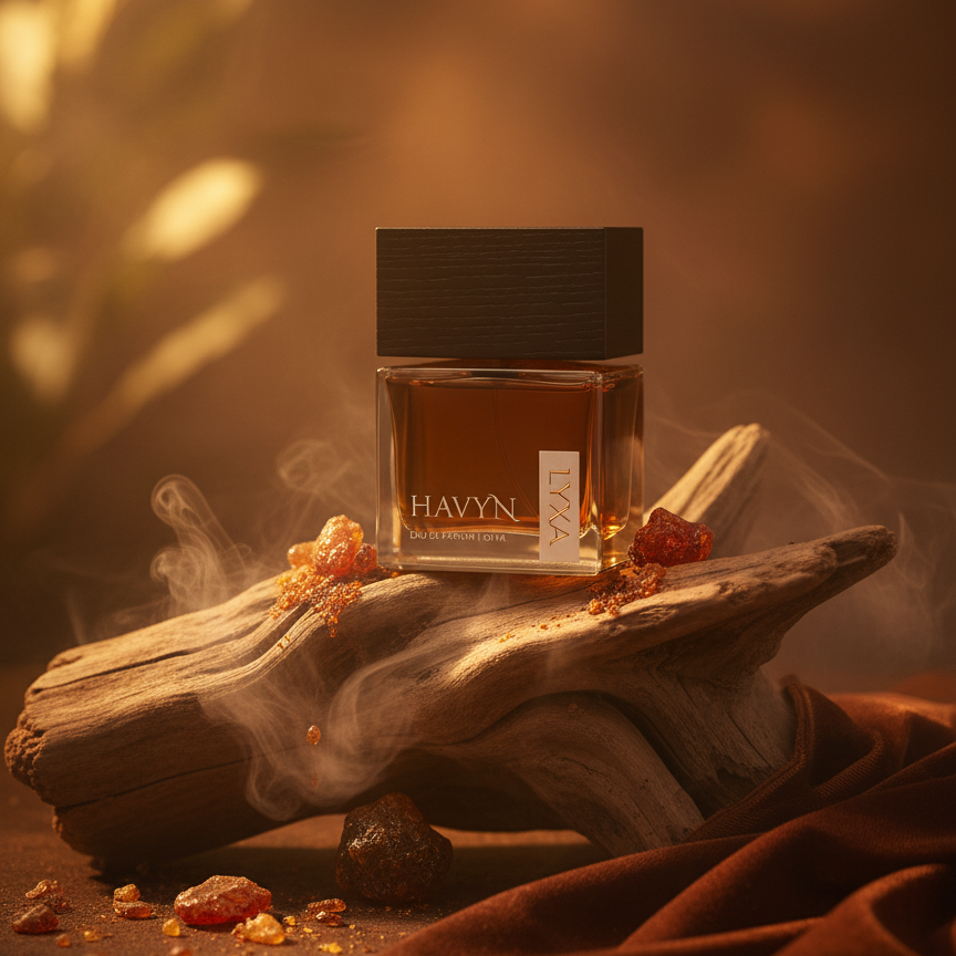 Havyn perfume bottle and packaging showing premium long lasting fragrance and luxury unisex scent.